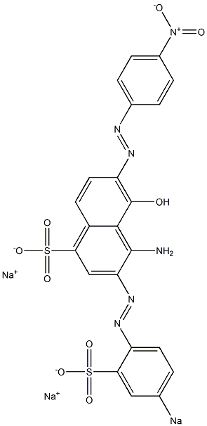 4-Amino-5-hydroxy-3-[(4-sodiosulfophenyl)azo]-6-[(4-nitrophenyl)azo]-1-naphthalenesulfonic acid sodium salt,,结构式