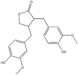 3,4-Bis(3-methoxy-4-hydroxybenzyl)-4,5-dihydrofuran-2(3H)-one,,结构式