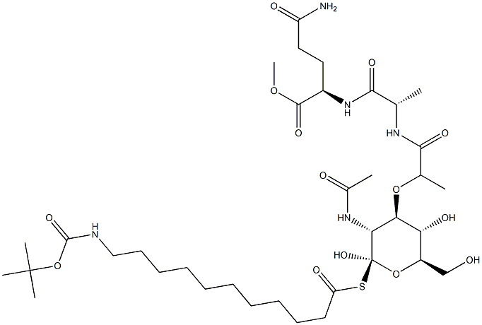  N2-[N-[N-Acetyl-1-[[11-[[(tert-butoxy)carbonyl]amino]undecanoyl]thio]muramoyl]-L-alanyl]-D-glutamine methyl ester