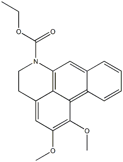 6-エトキシカルボニル-1,2-ジメトキシ-5,6-ジヒドロ-4H-ジベンゾ[de,g]キノリン 化学構造式