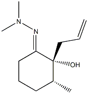 (2R,3R)-3-Methyl-2-hydroxy-2-allylcyclohexanone dimethyl hydrazone,,结构式