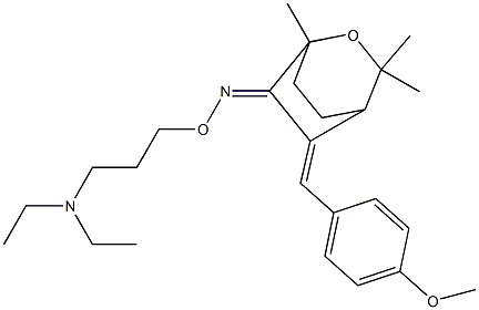 5-[4-Methoxybenzylidene]-1,3,3-trimethyl-2-oxabicyclo[2.2.2]octan-6-one O-[3-(diethylamino)propyl]oxime Struktur