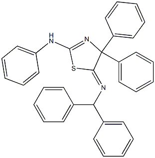 2-(Phenylamino)-5-(diphenylmethylimino)-4,4-diphenyl-2-thiazoline Struktur