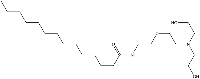 N-[2-[2-[ビス(2-ヒドロキシエチル)アミノ]エトキシ]エチル]テトラデカンアミド 化学構造式