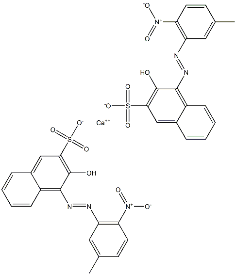 Bis[1-[(3-methyl-6-nitrophenyl)azo]-2-hydroxy-3-naphthalenesulfonic acid]calcium salt 结构式