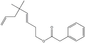 フェニル酢酸5,5-ジメチル-3,7-オクタジエニル 化学構造式