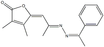 5-[2-[2-(1-Phenylethylidene)hydrazono]propylidene]-3,4-dimethylfuran-2(5H)-one Structure