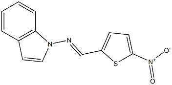 2-[(1H-Indol-1-yl)iminomethyl]-5-nitrothiophene,,结构式