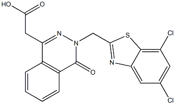 3-[(5,7-Dichloro-2-benzothiazolyl)methyl]-3,4-dihydro-4-oxophthalazine-1-acetic acid Structure