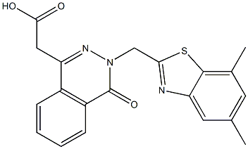 3-[(5,7-Dimethyl-2-benzothiazolyl)methyl]-3,4-dihydro-4-oxophthalazine-1-acetic acid 结构式