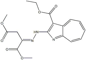 2-[2-(3-(エトキシカルボニル)シクロヘプタ[b]ピロール-2-イル)ヒドラゾノ]こはく酸ジメチル 化学構造式
