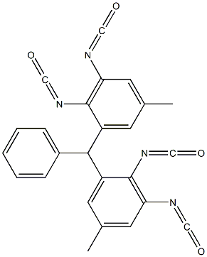 ビス(2,3-ジイソシアナト-5-メチルフェニル)フェニルメタン 化学構造式