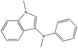 1-Methyl-3-[(methyl)(phenyl)amino]-1H-indole,,结构式