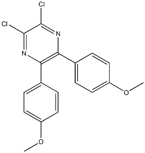 2,3-Dichloro-5,6-bis(4-methoxyphenyl)pyrazine 结构式