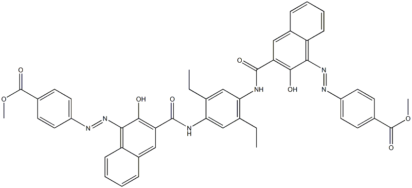 1,4-Bis[1-[[4-(methoxycarbonyl)phenyl]azo]-2-hydroxy-3-naphthoylamino]-2,5-diethylbenzene 结构式