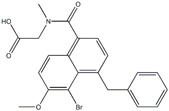 [N-[[4-Benzyl-5-bromo-6-methoxy-1-naphthalenyl]carbonyl]-N-methylamino]acetic acid Structure