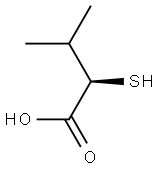[R,(+)]-2-メルカプト-3-メチル酪酸 化学構造式