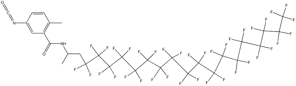 3-Isocyanato-6-methyl-N-[2-(heptatriacontafluorooctadecyl)-1-methylethyl]benzamide,,结构式