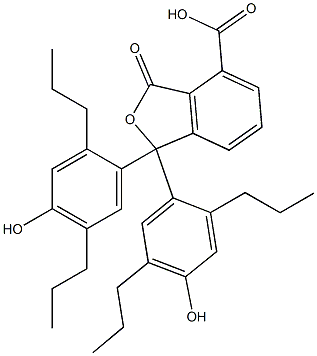 1,3-Dihydro-1,1-bis(4-hydroxy-2,5-dipropylphenyl)-3-oxoisobenzofuran-4-carboxylic acid Structure