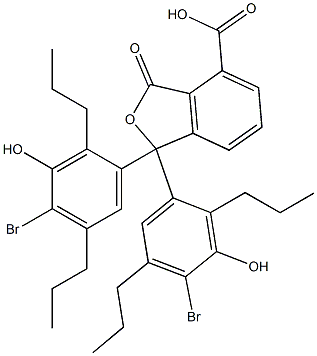 1,1-Bis(4-bromo-3-hydroxy-2,5-dipropylphenyl)-1,3-dihydro-3-oxoisobenzofuran-4-carboxylic acid,,结构式