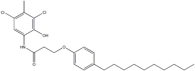 2-[3-(4-Decylphenoxy)propanoylamino]-4,6-dichloro-5-methylphenol,,结构式