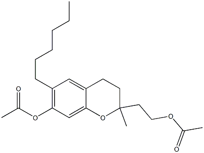 7-Acetoxy-6-hexyl-3,4-dihydro-2-methyl-2H-1-benzopyran-2-ethanol acetate Structure
