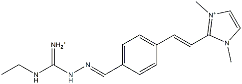 1,3-Dimethyl-2-[2-[4-[2-[iminio(ethylamino)methyl]hydrazonomethyl]phenyl]ethenyl]-1H-imidazol-3-ium,,结构式