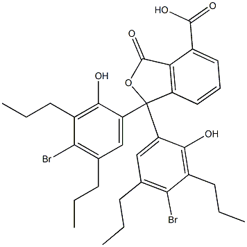 1,1-Bis(4-bromo-2-hydroxy-3,5-dipropylphenyl)-1,3-dihydro-3-oxoisobenzofuran-4-carboxylic acid,,结构式