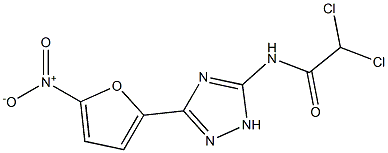 2,2-Dichloro-N-[3-(5-nitro-2-furanyl)-1H-1,2,4-triazol-5-yl]acetamide Structure