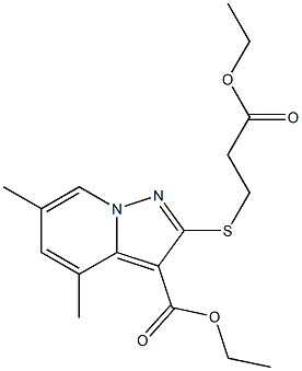 2-[[2-(Ethoxycarbonyl)ethyl]thio]-4,6-dimethylpyrazolo[1,5-a]pyridine-3-carboxylic acid ethyl ester,,结构式