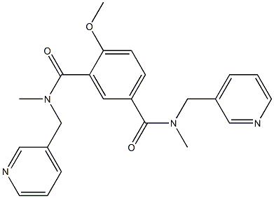 [4-メトキシ-N,N'-ジメチル-N,N'-ビス(3-ピリジルメチル)イソフタルアミド] 化学構造式