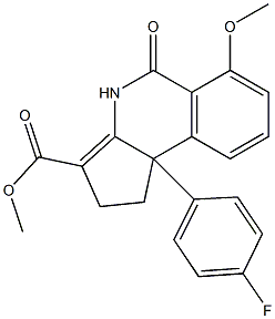 1,4,5,9b-テトラヒドロ-6-メトキシ-9b-(4-フルオロフェニル)-5-オキソ-2H-シクロペンタ[c]イソキノリン-3-カルボン酸メチル 化学構造式
