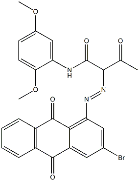 2-[(3-Bromo-9,10-dioxo-9,10-dihydroanthracen-1-yl)azo]-N-(2,5-dimethoxyphenyl)-3-oxobutanamide 结构式