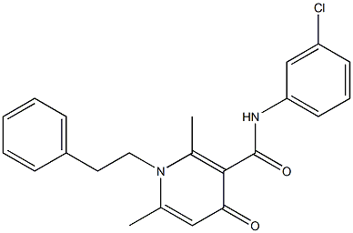 N-(3-Chlorophenyl)-1-phenethyl-2,6-dimethyl-4-oxo-1,4-dihydro-3-pyridinecarboxamide Structure