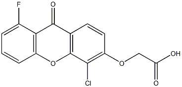 (9-Oxo-4-chloro-8-fluoro-9H-xanthen-3-yloxy)acetic acid Struktur