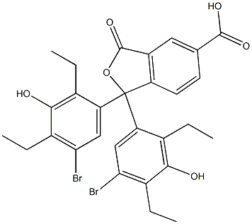 1,1-Bis(5-bromo-2,4-diethyl-3-hydroxyphenyl)-1,3-dihydro-3-oxoisobenzofuran-5-carboxylic acid,,结构式