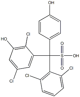 (2,6-Dichlorophenyl)(2,5-dichloro-3-hydroxyphenyl)(4-hydroxyphenyl)methanesulfonic acid Struktur