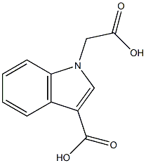1-(カルボキシメチル)-1H-インドール-3-カルボン酸 化学構造式