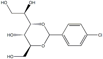 3-O,5-O-(4-クロロベンジリデン)-L-グルシトール 化学構造式