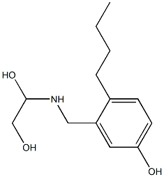 3-[(1,2-Dihydroxyethyl)aminomethyl]-4-butylphenol Struktur