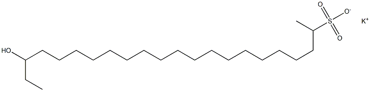 20-Hydroxydocosane-2-sulfonic acid potassium salt,,结构式