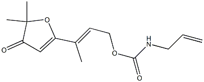 N-(2-Propenyl)carbamic acid (E)-3-[(4,5-dihydro-5,5-dimethyl-4-oxofuran)-2-yl]-2-butenyl ester Structure