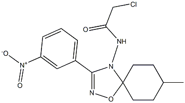 2-Chloro-N-[3-(3-nitrophenyl)-5,5-(3-methylpentamethylene)-1,2,4-oxadiazol-4(5H)-yl]acetamide,,结构式