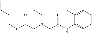 2-[N-Ethyl-N-(butoxycarbonylmethyl)amino]-N-(2,6-dimethylphenyl)acetamide 结构式