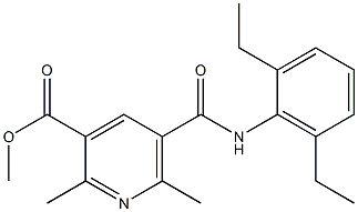 2,6-Dimethyl-5-[(2,6-diethylphenyl)aminocarbonyl]pyridine-3-carboxylic acid methyl ester,,结构式