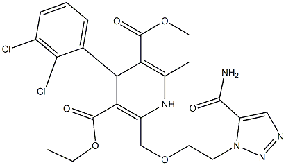 4-(2,3-Dichlorophenyl)-1,4-dihydro-2-[2-(5-carbamoyl-1H-1,2,3-triazol-1-yl)ethoxymethyl]-6-methylpyridine-3,5-dicarboxylic acid 3-ethyl 5-methyl ester Structure