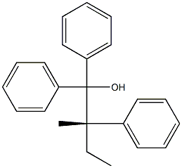 [S,(-)]-2-メチル-1,1,2-トリフェニル-1-ブタノール 化学構造式