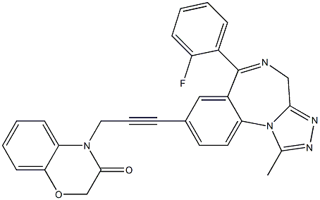 1-Methyl-6-(2-fluorophenyl)-8-[3-[(2,3-dihydro-3-oxo-4H-1,4-benzoxazin)-4-yl]-1-propynyl]-4H-[1,2,4]triazolo[4,3-a][1,4]benzodiazepine