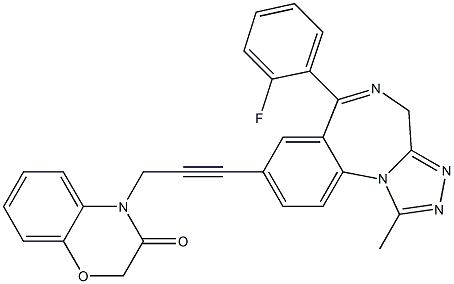 1-Methyl-6-(2-fluorophenyl)-8-[3-[(2,3-dihydro-3-oxo-4H-1,4-benzoxazin)-4-yl]-1-propynyl]-4H-[1,2,4]triazolo[4,3-a][1,4]benzodiazepine|