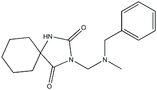 3-[[ベンジル(メチル)アミノ]メチル]-2,4-ジオキソ-1,3-ジアザスピロ[4.5]デカン 化学構造式